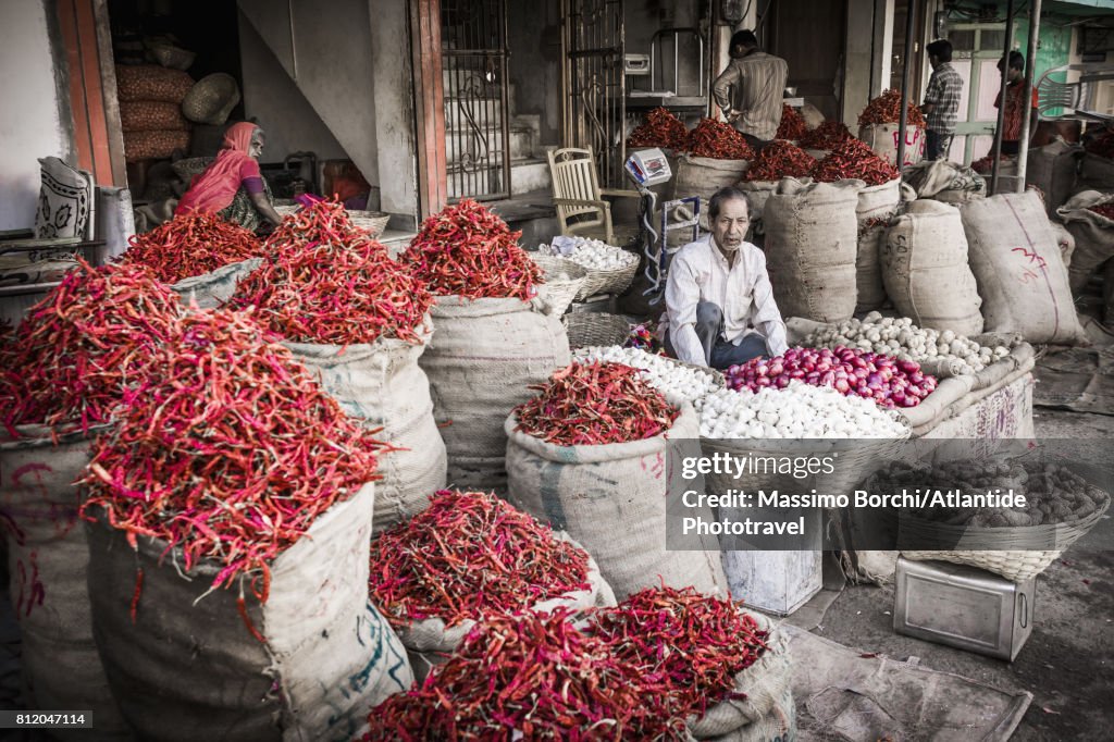 Hot pepper shop in the bazaar