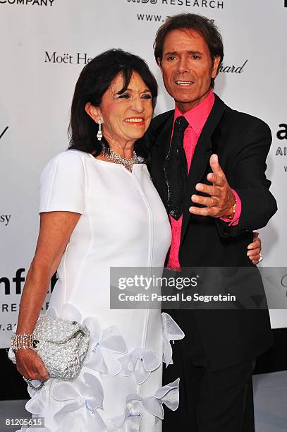 Sir Cliff Richard and Regine Sixt arrive at amfAR's Cinema Against AIDS 2008 benefit held at Le Moulin de Mougins during the 61st International...