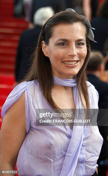 French actress Sophie Duez arrives to attend the screening of French director Philippe Garrel's film 'La Frontiere de l'Aube' at the 61st Cannes...