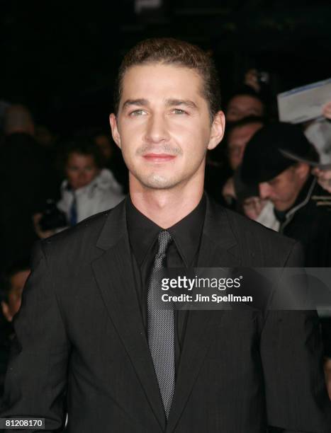 Actor Shia LaBeouf arrives at the "Indiana Jones and the Kingdom of the Crystal Skull" fan screening at AMC Lincoln Sqaure on May 21, 2008 in New...