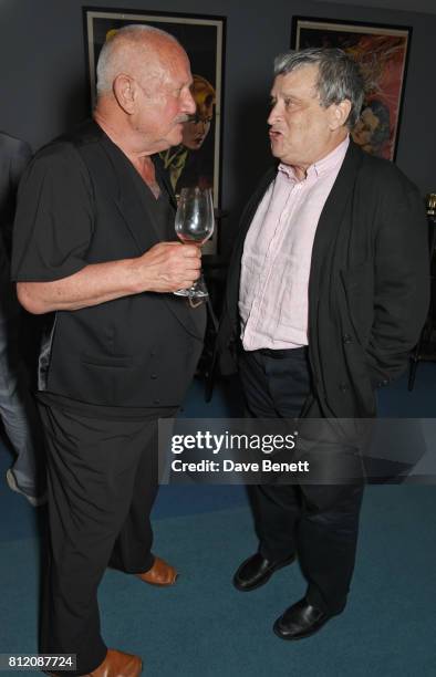 Steven Berkoff and Sir Norman Rosenthal attend a special screening of "In This Climate" hosted by Liberatum and Kinetik, supported by Amanda Eliasch,...