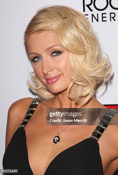 Paris Hilton arrives to the In Touch Weekly and Ish Entertainment Summer Stars Party 2008 at club Social in Hollywood, California on May 22, 2008.