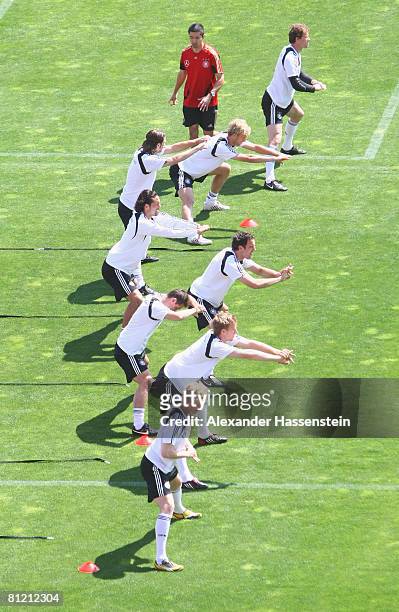 The German National team is seen during a training session at the Son Moix stadium on May 23, 2008 in Mallorca, Spain.