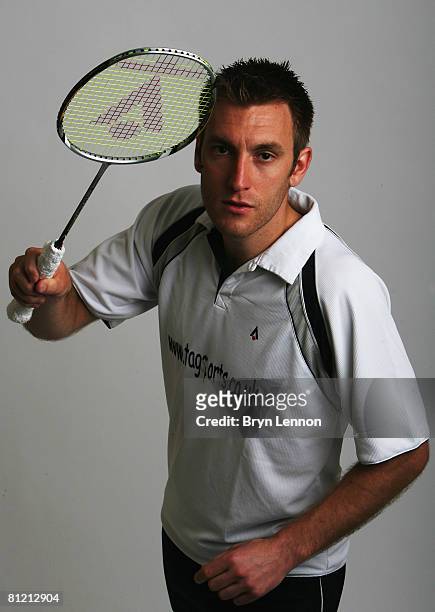 Martyn Lewis poses for a photo prior to a training session at the National Badminton Centre on May 22, 2008 in Milton Keynes, England.
