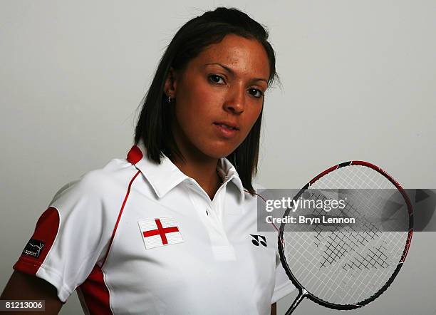 Elizabeth Cann poses for a photo prior to a training session at the National Badminton Centre on May 22, 2008 in Milton Keynes, England.