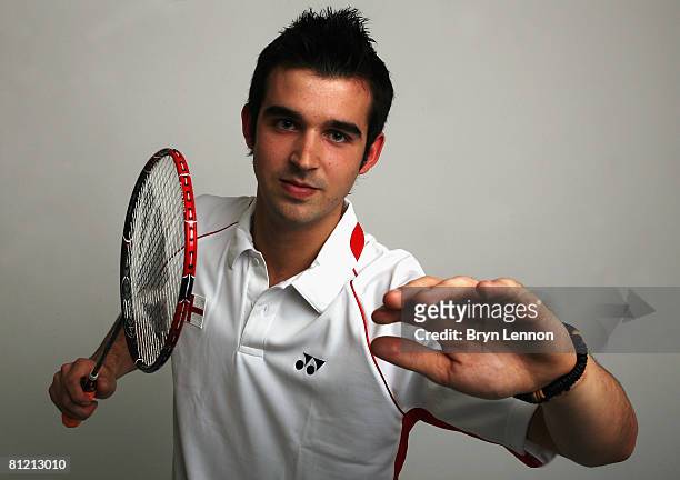 Robert Adcock poses for a photo prior to a training session at the National Badminton Centre on May 22, 2008 in Milton Keynes, England.