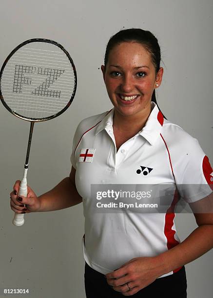 Jennifer Wallwork poses for a photo prior to a training session at the National Badminton Centre on May 22, 2008 in Milton Keynes, England.