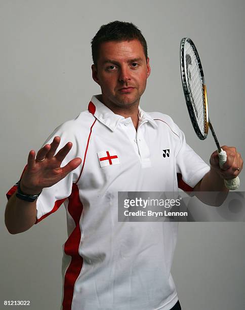 Olympic Men's Singles player Anthony Clark poses for a photo prior to a training session at the National Badminton Centre on May 22, 2008 in Milton...