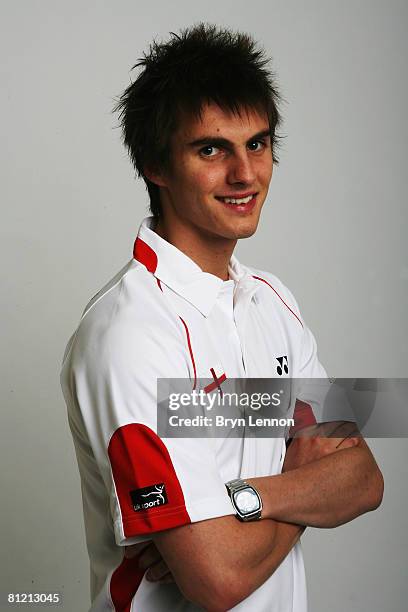 Dean George poses for a photo prior to a training session at the National Badminton Centre on May 22, 2008 in Milton Keynes, England.