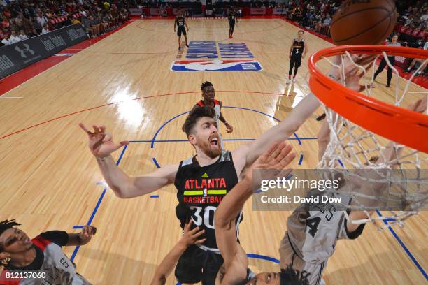 Ryan Kelly of the Atlanta Hawks goes up for a lay up against the Chicago Bulls during the 2017 Las Vegas Summer League on July 10, 2017 at the Cox...