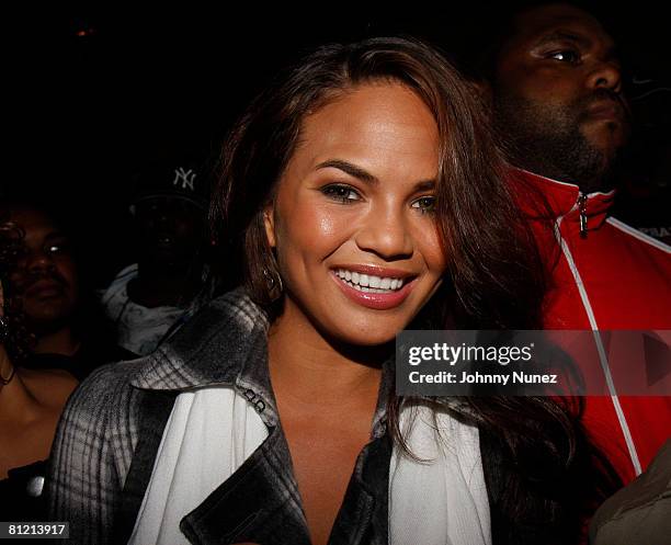 Christine Teigen attends Vaughn Anthony's Birthday Bash Hosted by John Legend on May 22, 2008 in New York City.