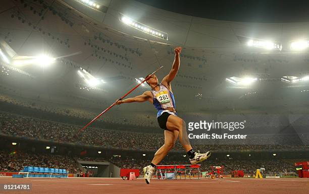 Yi-Chen Chou in action during the Mens Javelin final during day two of the Good Luck Beijing 2008 China Athletics Open at National Stadium on May 23,...