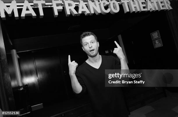 Magician Mat Franco unveils his namesake theater marquee as the showroom is renamed the Mat Franco Theater at The Linq Hotel & Casino on July 10,...