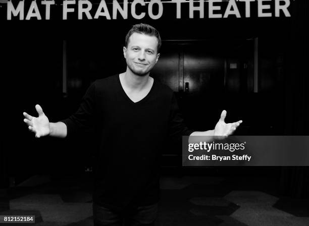 Magician Mat Franco unveils his namesake theater marquee as the showroom is renamed the Mat Franco Theater at The Linq Hotel & Casino on July 10,...