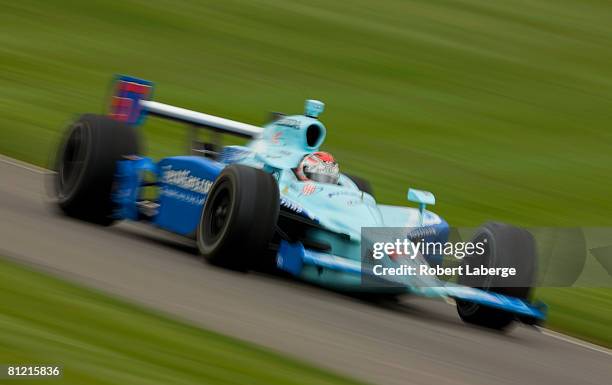 Sarah Fisher drives the Sarah Fisher Racing Dallara Honda during Carburation Day for the IRL IndyCar Series 92nd running of the Indianapolis 500 at...