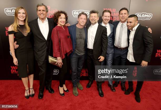 Sara Canning, Peter Chernin, Karin Konoval, Terry Notary, Andy Serkis, Director Matt Reeves, Dylan Clark and Gabriel Chavarria attend "War for the...