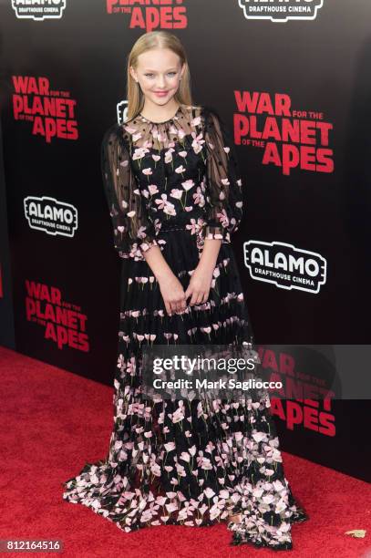 Actress Amiah Miller attends the "War For The Planet Of The Apes" New York Premiere at the SVA Theater on July 10, 2017 in New York City.