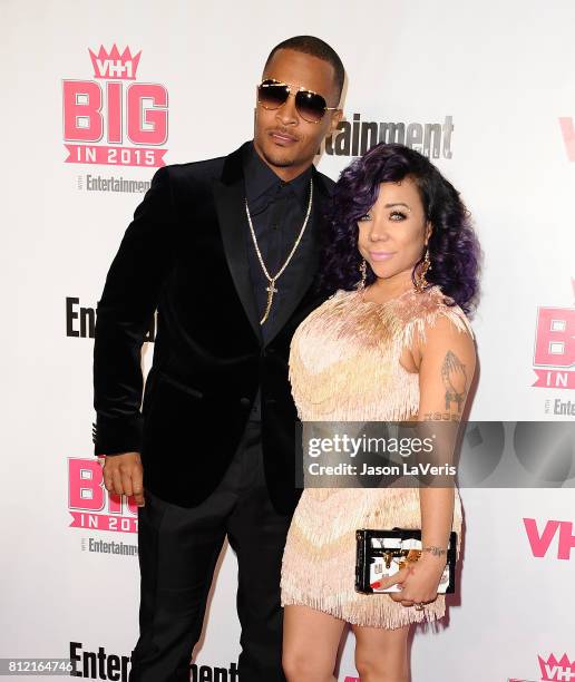 Rapper T.I. And Tameka 'Tiny' Cottle-Harris attend the VH1 Big In 2015 with Entertainment Weekly Awards at Pacific Design Center on November 15, 2015...