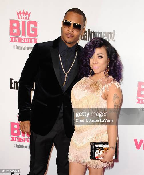 Rapper T.I. And Tameka 'Tiny' Cottle-Harris attend the VH1 Big In 2015 with Entertainment Weekly Awards at Pacific Design Center on November 15, 2015...