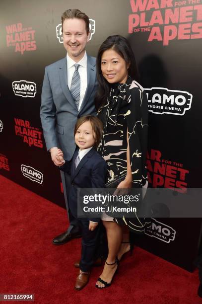 Director Matt Reeves, Melinda Wang and their son attend "War for the Planet Of The Apes" premiere at SVA Theater on July 10, 2017 in New York City.