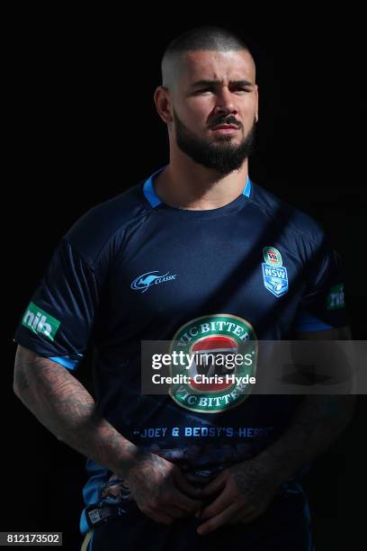 Nathan Peats walks out for the New South Wales Blues State of Origin training session at Cbus Super Stadium on July 11, 2017 in Gold Coast, Australia.