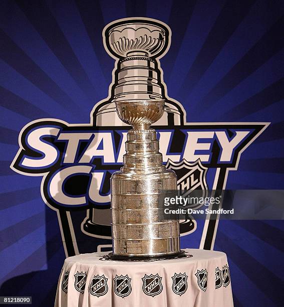 The Stanley Cup on display during Live at the Stanley Cup Final from Cobo Hall on May 23, 2008 in Detroit, Michigan.