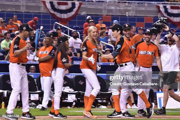 Miles Teller attends the 2017 MLB All-Star Legends and Celebrity Softball at Marlins Park on July 9, 2017 in Miami, Florida.