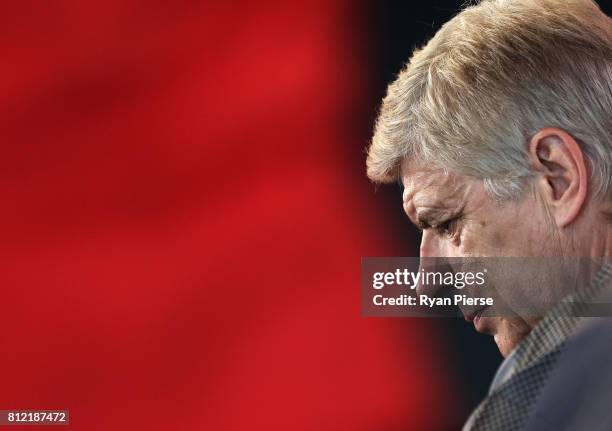 Arsenal Manger Arsene Wenger speaks to the media during an Official Welcome to Sydney for Arsenal FC at Museum of Contemporary Art on July 11, 2017...