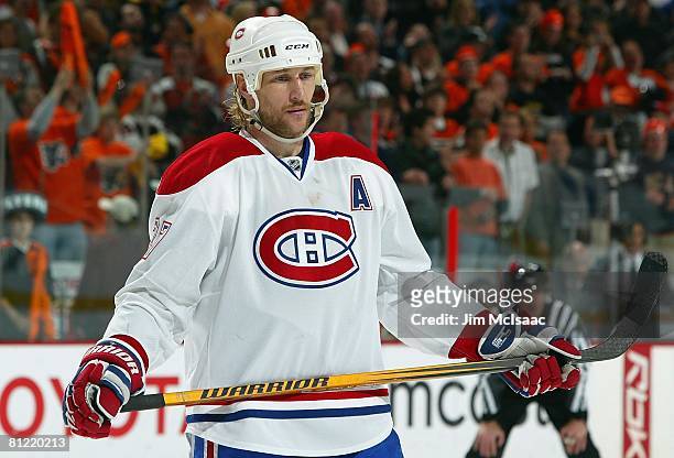 Alexei Kovalev of the Montreal Canadiens skates against the Philadelphia Flyers during Game 4 of the Eastern Conference Semifinals of the 2008 NHL...