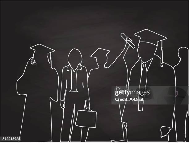 ilustrações de stock, clip art, desenhos animados e ícones de graduation ceremonies - desenho a giz