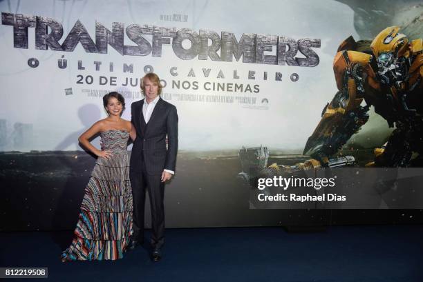 Actress Isabela Moner and Director Michael Bay attends the Latin American premiere of Transformers: The Last Knight at Cinepolis JK on July 10, 2017...