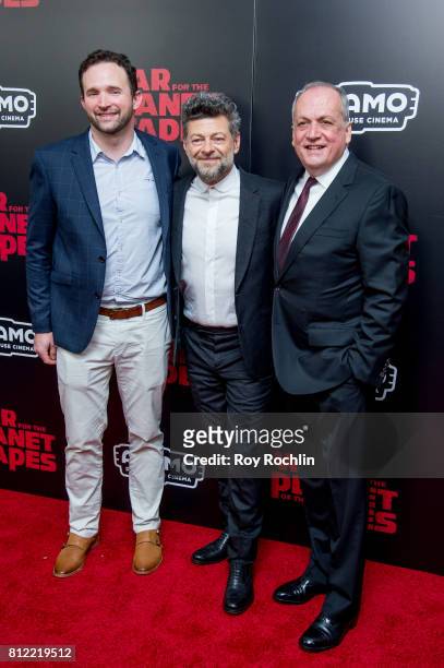 Supervisor Dan Lemmon, Actor Andy Serkis and Sr. VFX Supervisor Joe Letteri attend "War For The Planet Of The Apes" New York Premiere at SVA Theater...