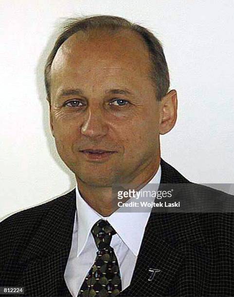 Janusz Marszalek, president of the building company,Maja poses for a portrait April 22, 2002 in Auschwitz, Poland. Auschwitz, which is known for one...