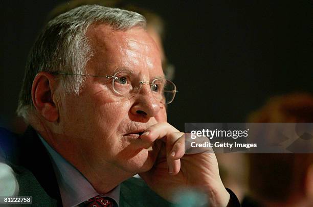 Lothar Bisky, chairman of the German left-wing-party Die Linke, is seen at the Linke party convention on May 24, 2008 in Cottbus, Germany. It is the...