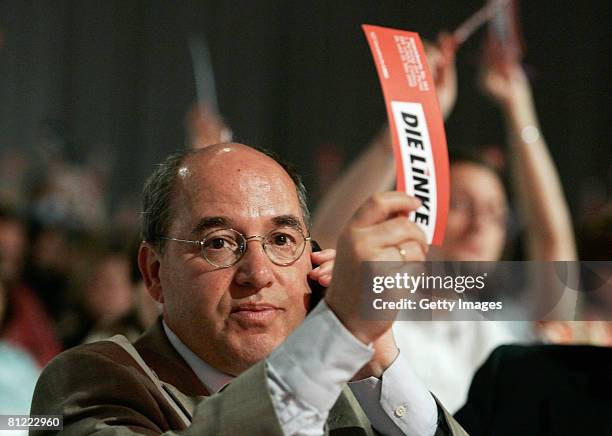 Gregor Gysi of the German left-wing-party Die Linke, is seen voting at the party convention on May 24, 2008 in Cottbus, Germany. It is the first...