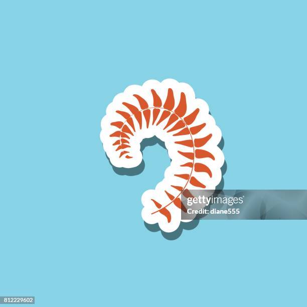 environment nature icon sticker with shadow - fern vector stock illustrations