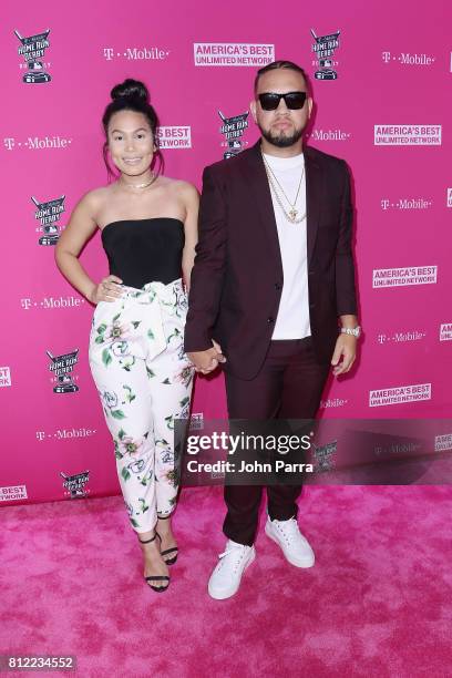 Camilaa Inc and Lejuan James arrive at the T-Mobile Presents Derby After Dark at Faena Forum on July 10, 2017 in Miami Beach, Florida.