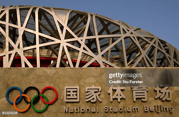 General view of the National Stadium also known as the 'Bird's Nest' during day three of the Good Luck Beijing 2008 China Athletics Open at on May...