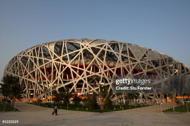 General view of the National Stadium also known as the 'Bird's Nest' during day three of the Good Luck Beijing 2008 China Athletics Open at on May...