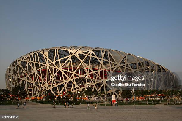 General view of the National Stadium, known as the 'Birds Nest' during day three of the Good Luck Beijing 2008 China Athletics Open at National...