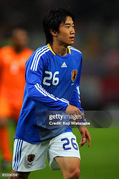 Shinji Kagawa of Japan looks on during Kirin Cup 2008 match between Japan and Ivory Coast at Toyota Stadium on May 24, 2008 in Toyota, Aichi, Japan.