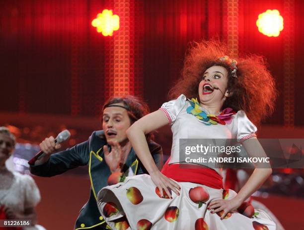 Laka of Bosnia & Herzegovina performs during the final of the Eurovision Song Contest 2008 at Belgrade Arena on May 24, 2008. Eurovision 2008...