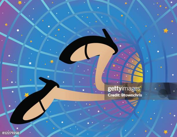 ilustraciones, imágenes clip art, dibujos animados e iconos de stock de wormhole_legs - máquina del tiempo