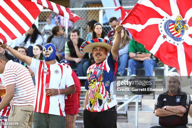 Chivas USA fans show their support during the Major League Soccer match between Colorado Rapids and Chivas USA at Dick's Sporting Goods Park on May...