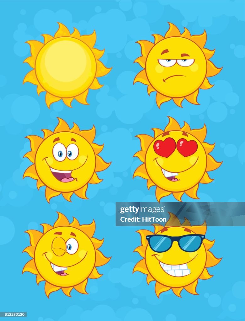 Yellow Sun Cartoon Emoji Face Character Set Collection High-Res Vector  Graphic - Getty Images