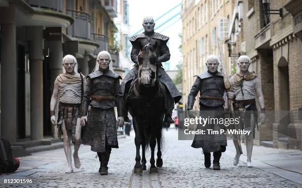 The Night King and White Walkers march through London to promote the forthcoming Game Of Thrones Season 7 on July 11, 2017 in London, England. The...