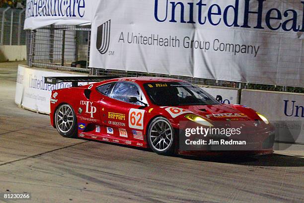 Mika Salo, Jaime Melo, and Anthony Lazzaro of Risi Competizione Ferrari 430 GT Berlinetta during the Lone Star Grand Prix at Reliant Park on Friday...