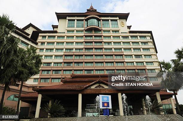 The Sedona Hotel where the ASEAN International Pledging Conference on Cyclone Nargis is being held on May 25, 2008 is pictured in Yangon. UN...