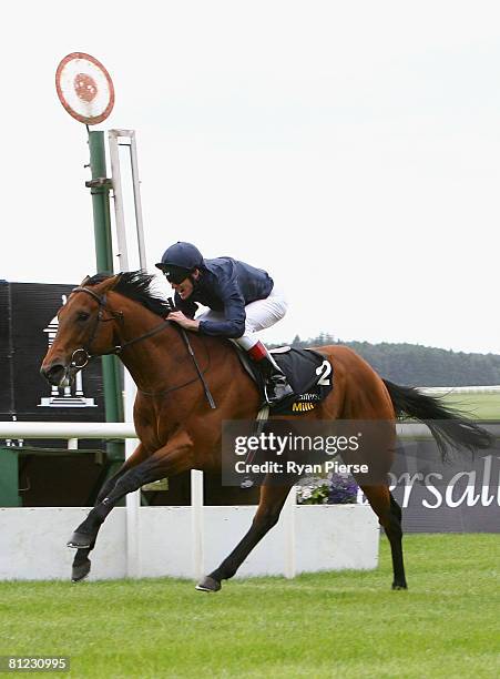 Duke of Marmalade ridden by Johnny Murtagh wins the Tattersalls Gold Cup during the 1000 Guineas Day at Curragh Racecourse on May 25, 2008 in...