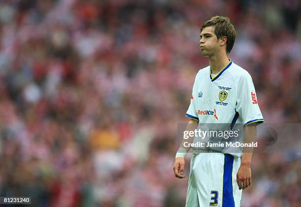 Defeated Paul Huntington of Leeds United looks dejected following the Coca Cola League 1 Playoff Final match between Leeds United and Doncaster...